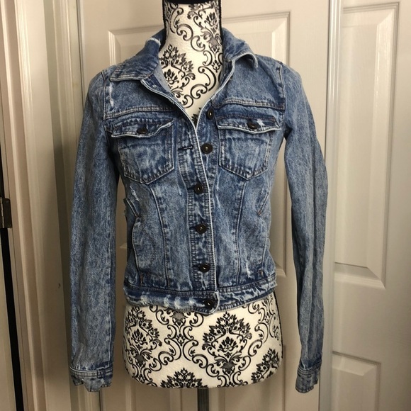 Tinseltown Jacket Denim Couture Distressed Jacket XS - Picture 1 of 7